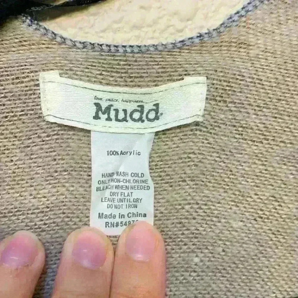 Mudd blue and tan Aztec shawl one size western cowgirlcore cowgirl * shedding - Picture 8 of 9